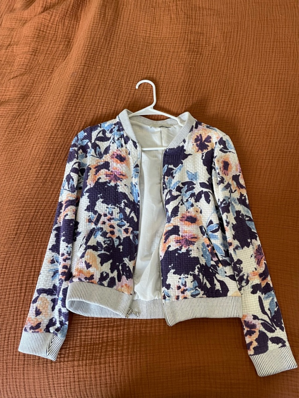 TOWNSEN Floral Quilted Bomber Jacket - White Multi